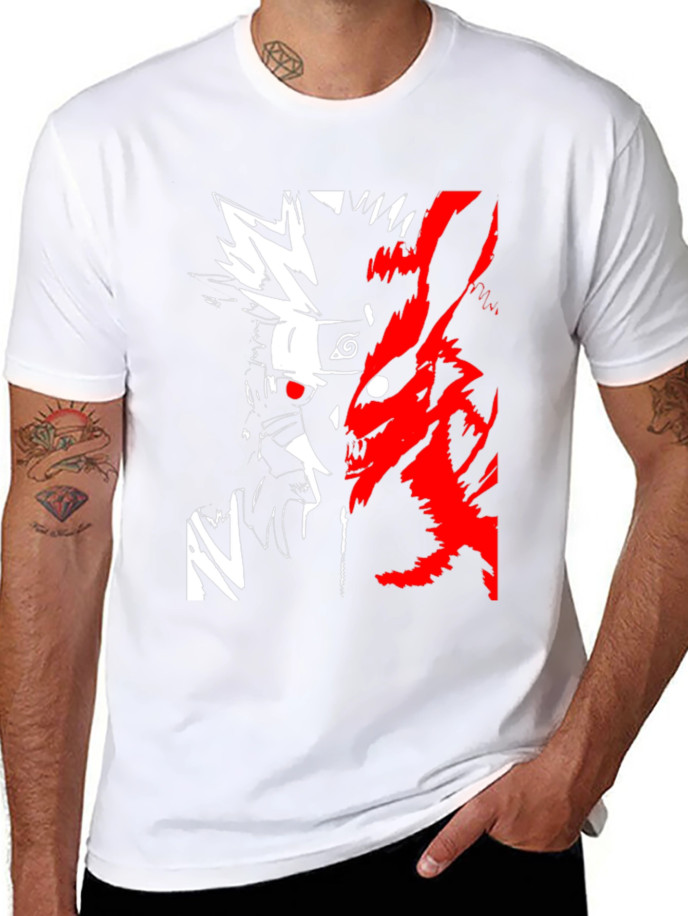 Naruto & Kurama Black Graphic T-Shirt