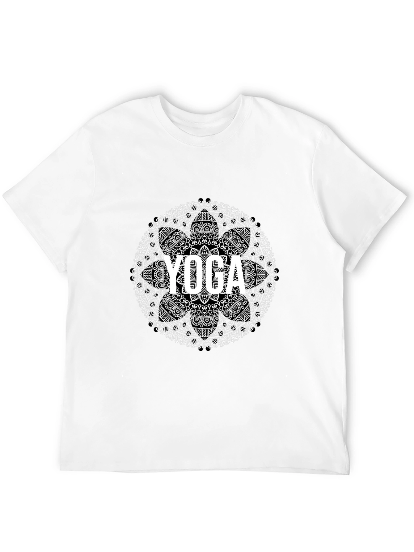 Yoga Mandala Black Graphic Tee - Unisex
