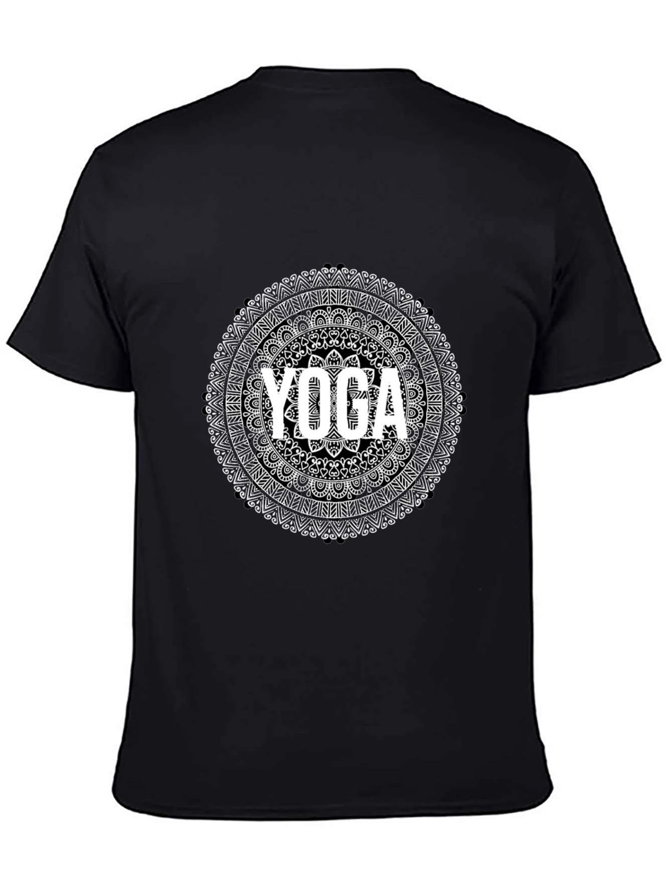 Yoga Mandala Black Graphic Tee - Unisex