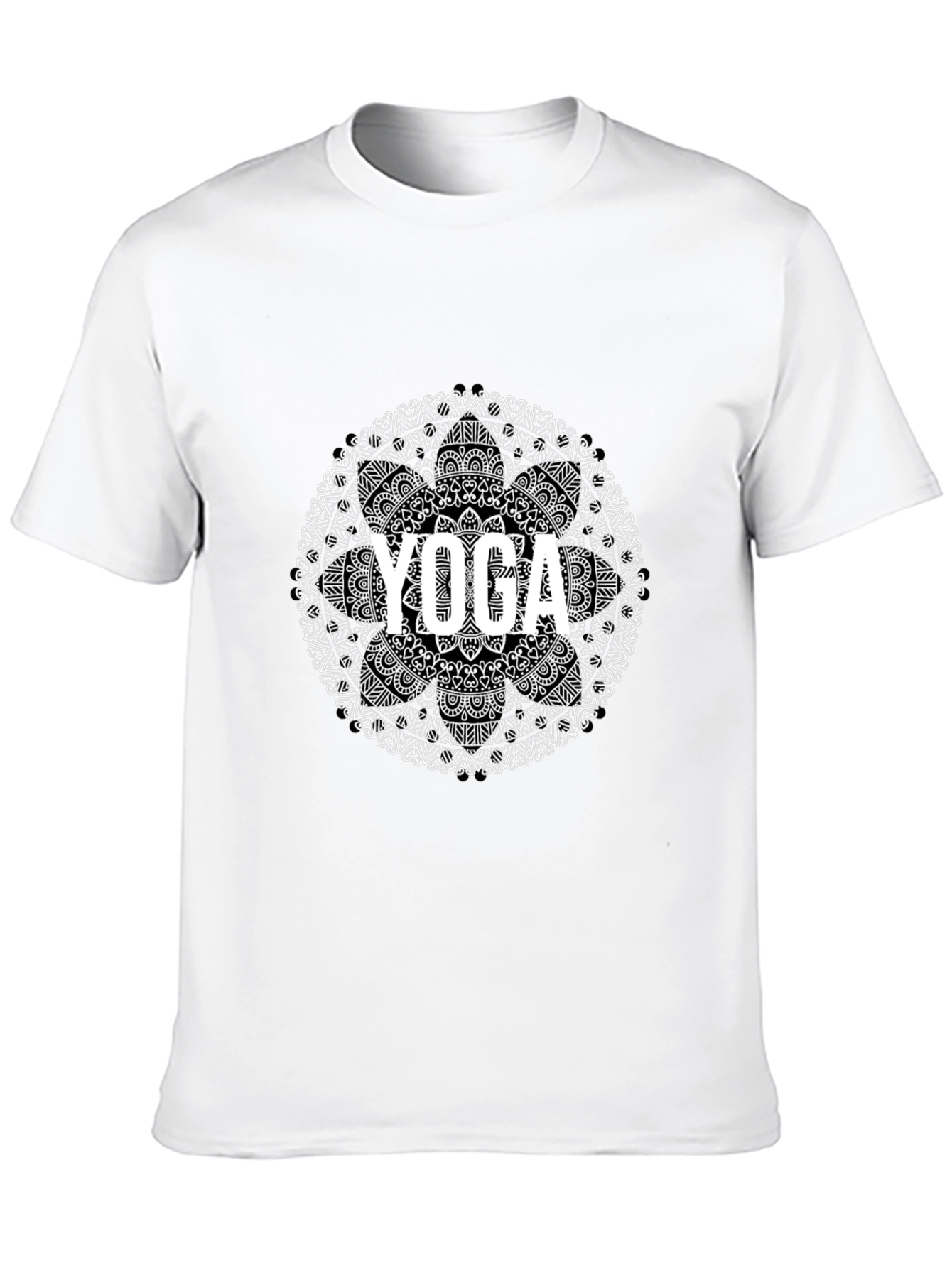 Yoga Mandala Black Graphic Tee - Unisex