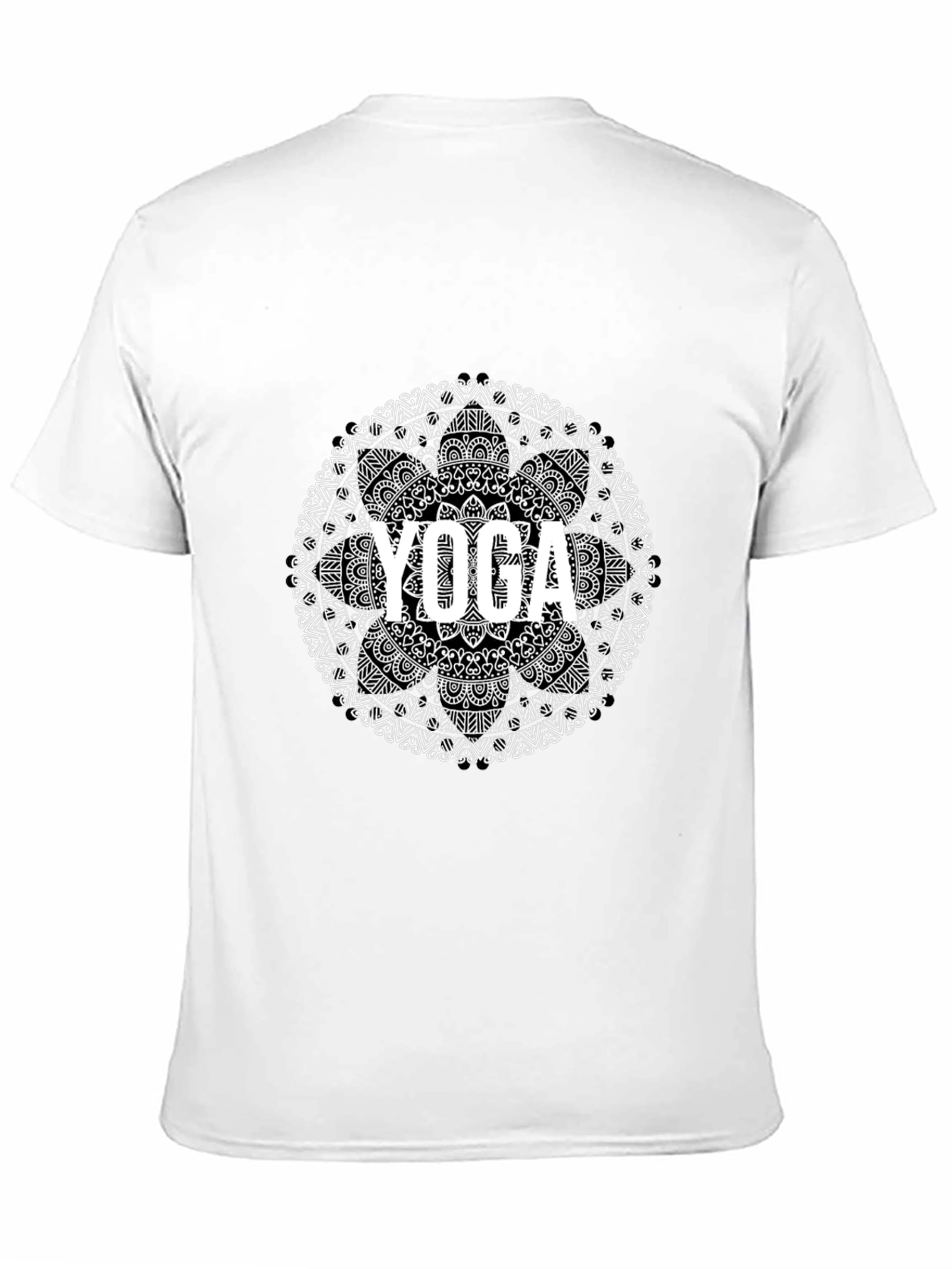 Yoga Mandala Black Graphic Tee - Unisex