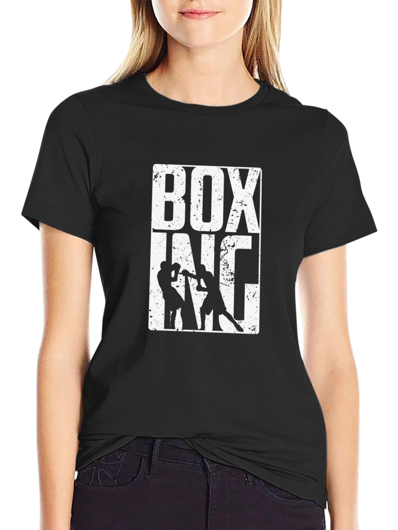 Boxing Inc. Graphic Print Tee - Black Cotton Blend