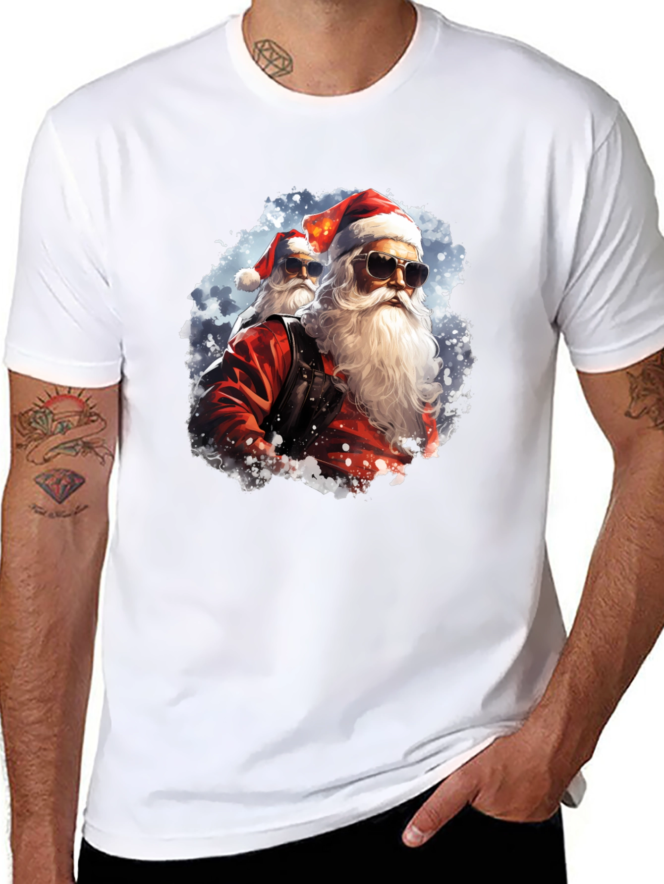 Cool Santa Graphic Tee - Holiday Fun!