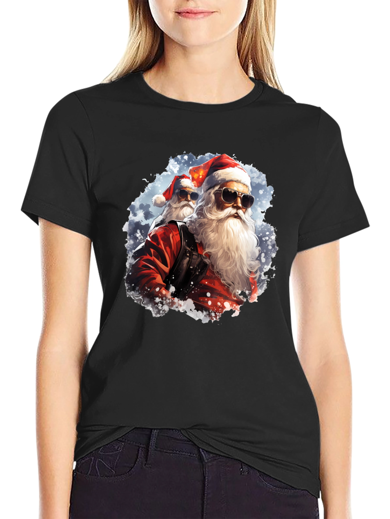 Cool Santa Graphic Tee - Holiday Fun!