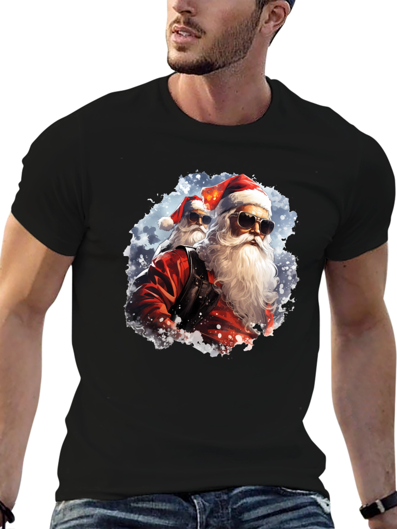 Cool Santa Graphic Tee - Holiday Fun!