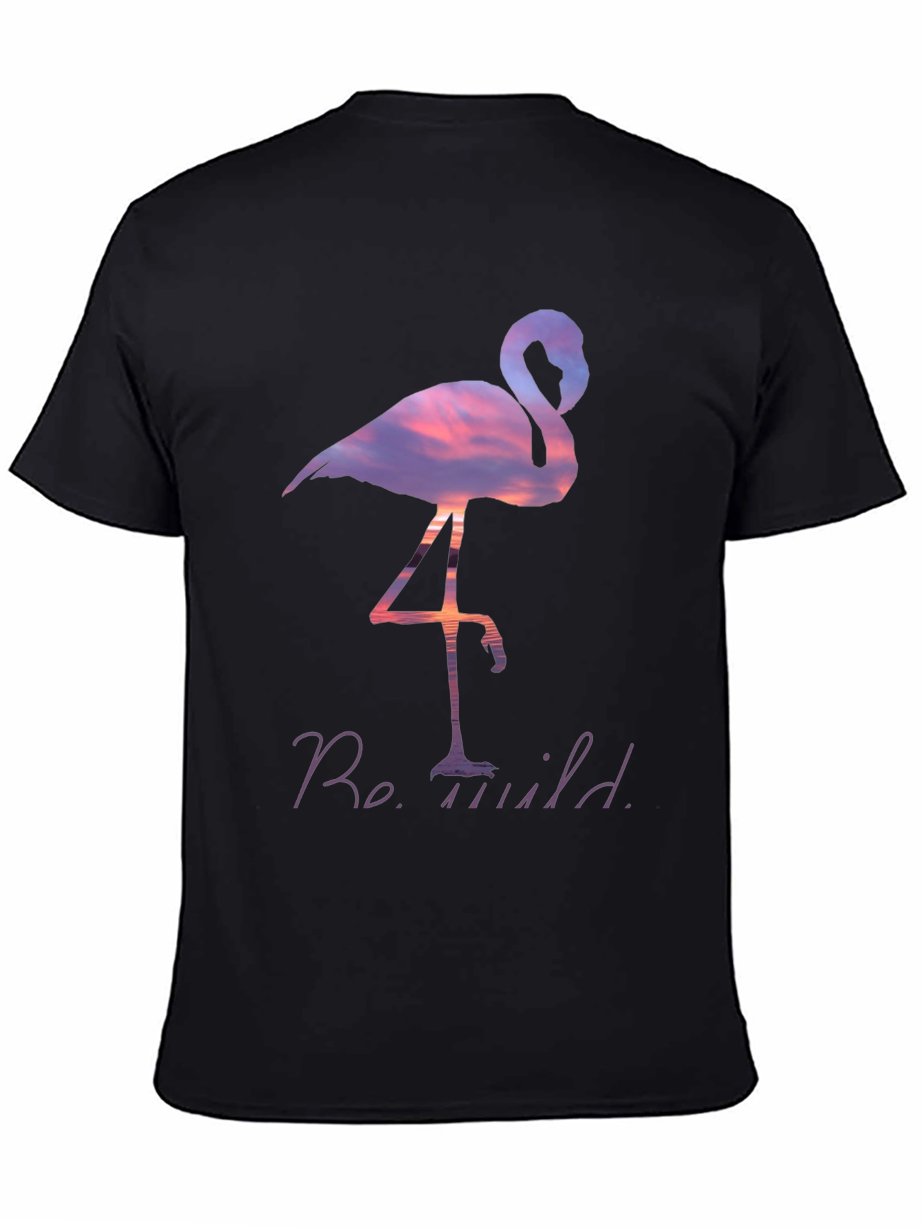 Be Wild Flamingo Graphic Tee - Black