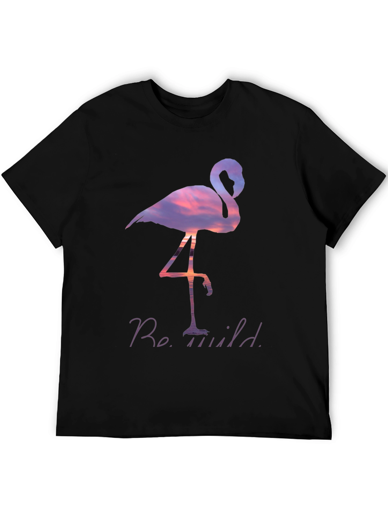 Be Wild Flamingo Graphic Tee - Black