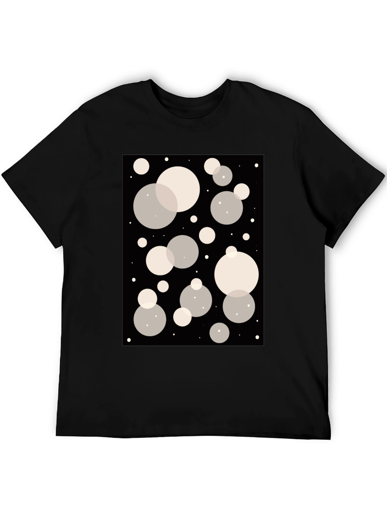Abstract Bubble Print Black T-Shirt