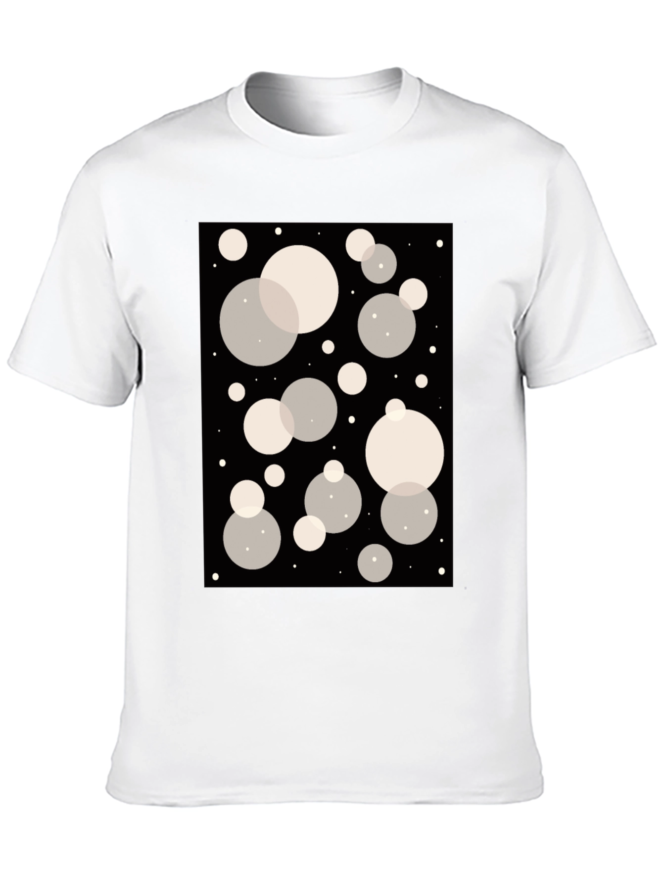 Abstract Bubble Print Black T-Shirt