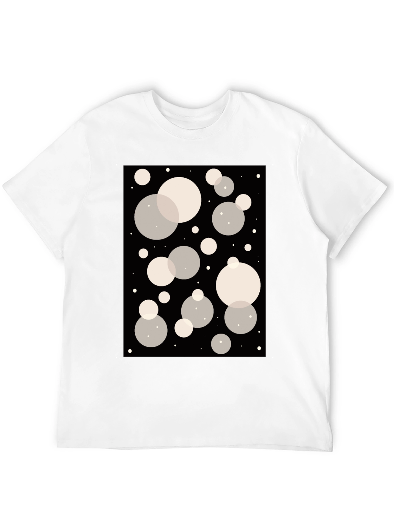 Abstract Bubble Print Black T-Shirt