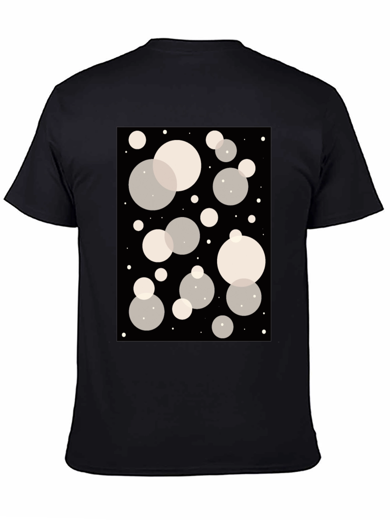 Abstract Bubble Print Black T-Shirt
