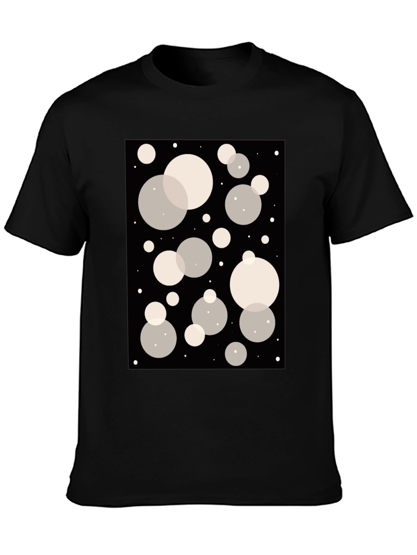Abstract Bubble Print Black T-Shirt