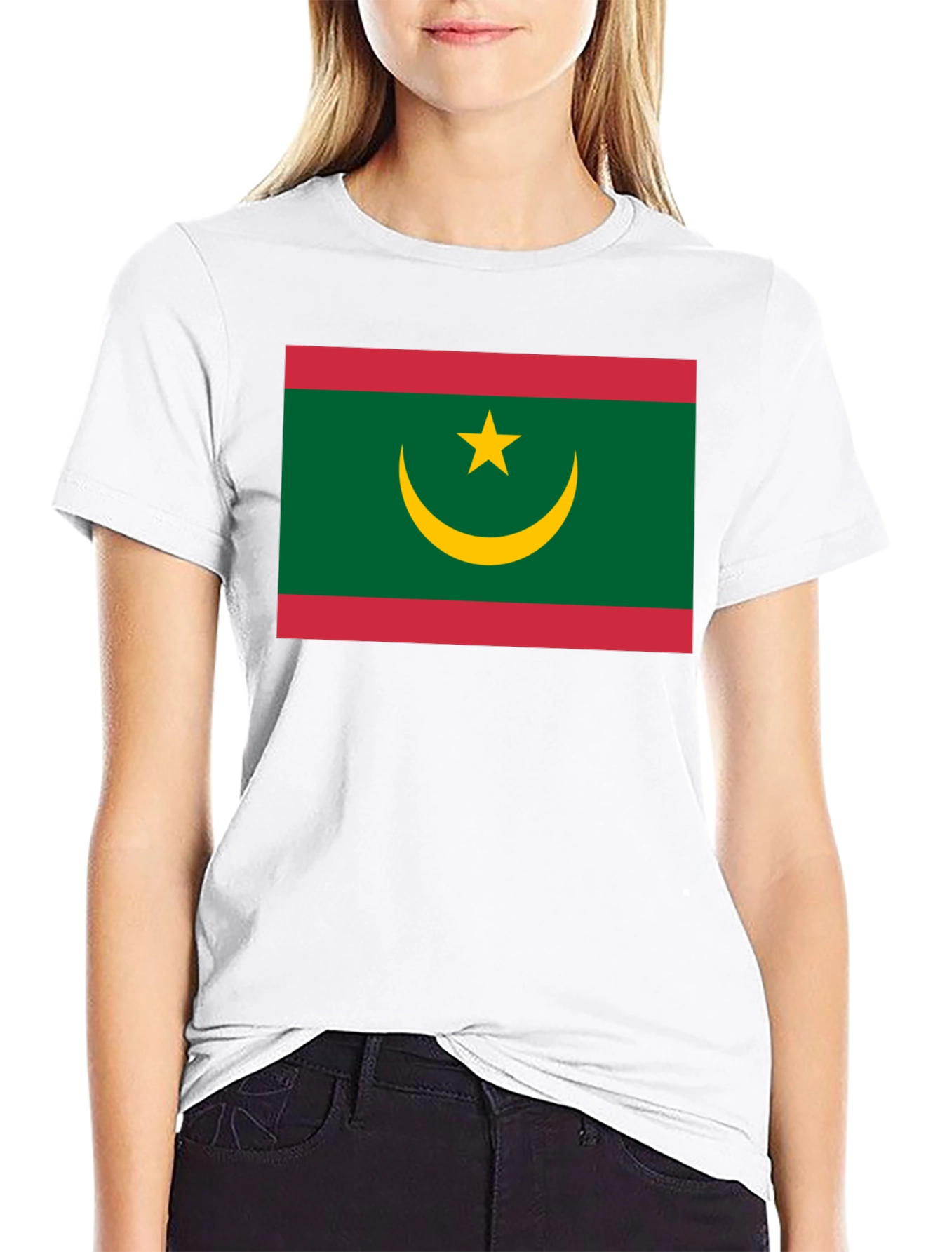 Mauritania Flag T-Shirt - Black Crew Neck Tee