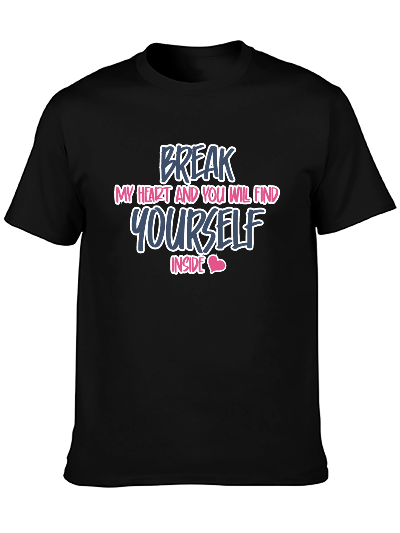 Break My Heart Mens Black Graphic Tee