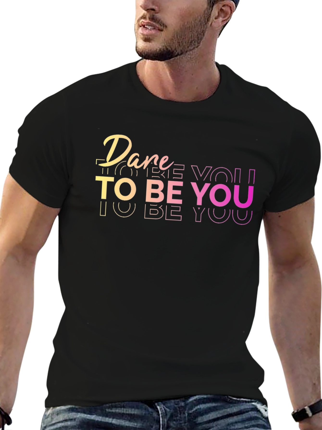 Dare To Be You Black Graphic Tee