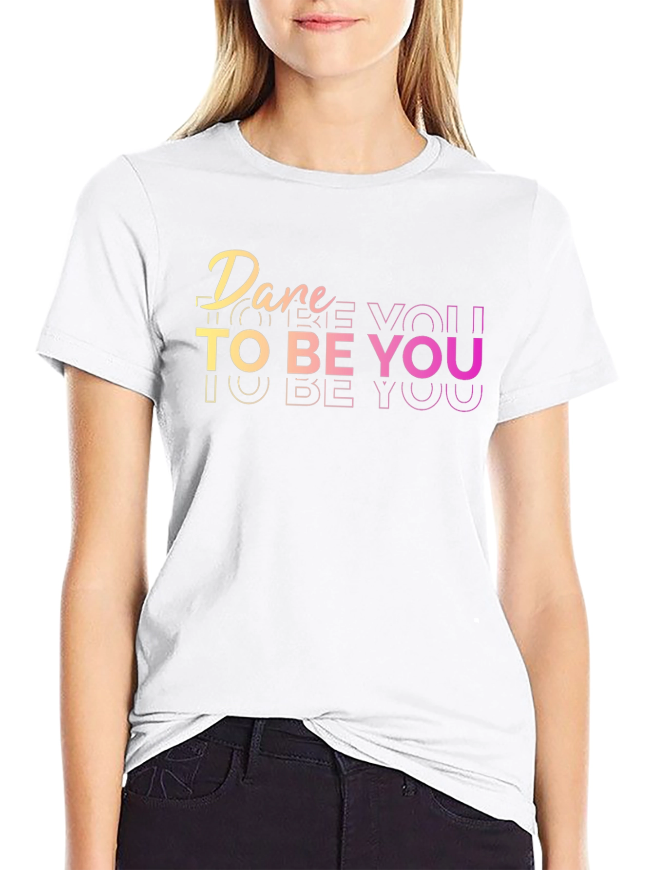Dare To Be You Black Graphic Tee