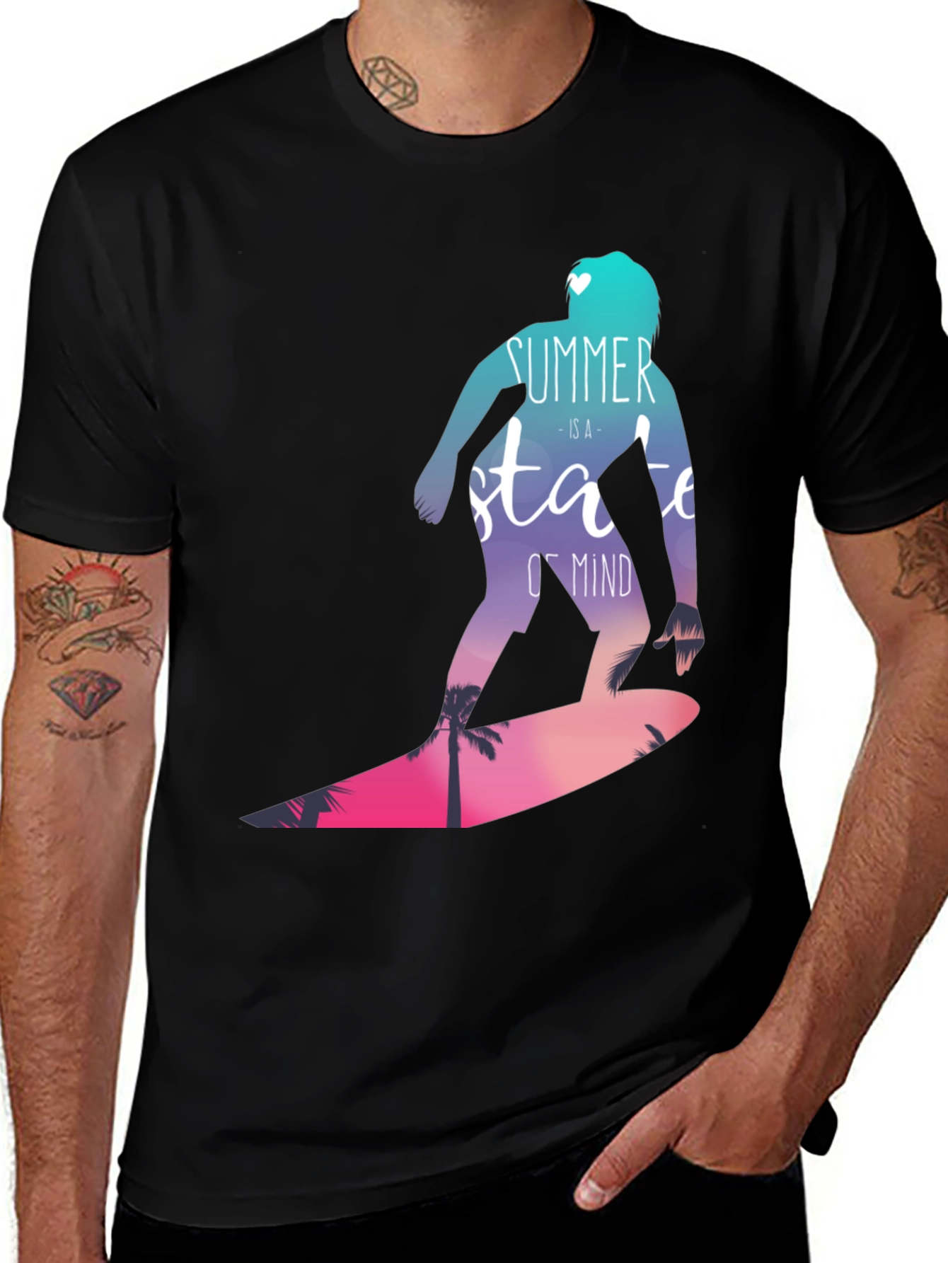 Summer State of Mind Graphic Tee - Black