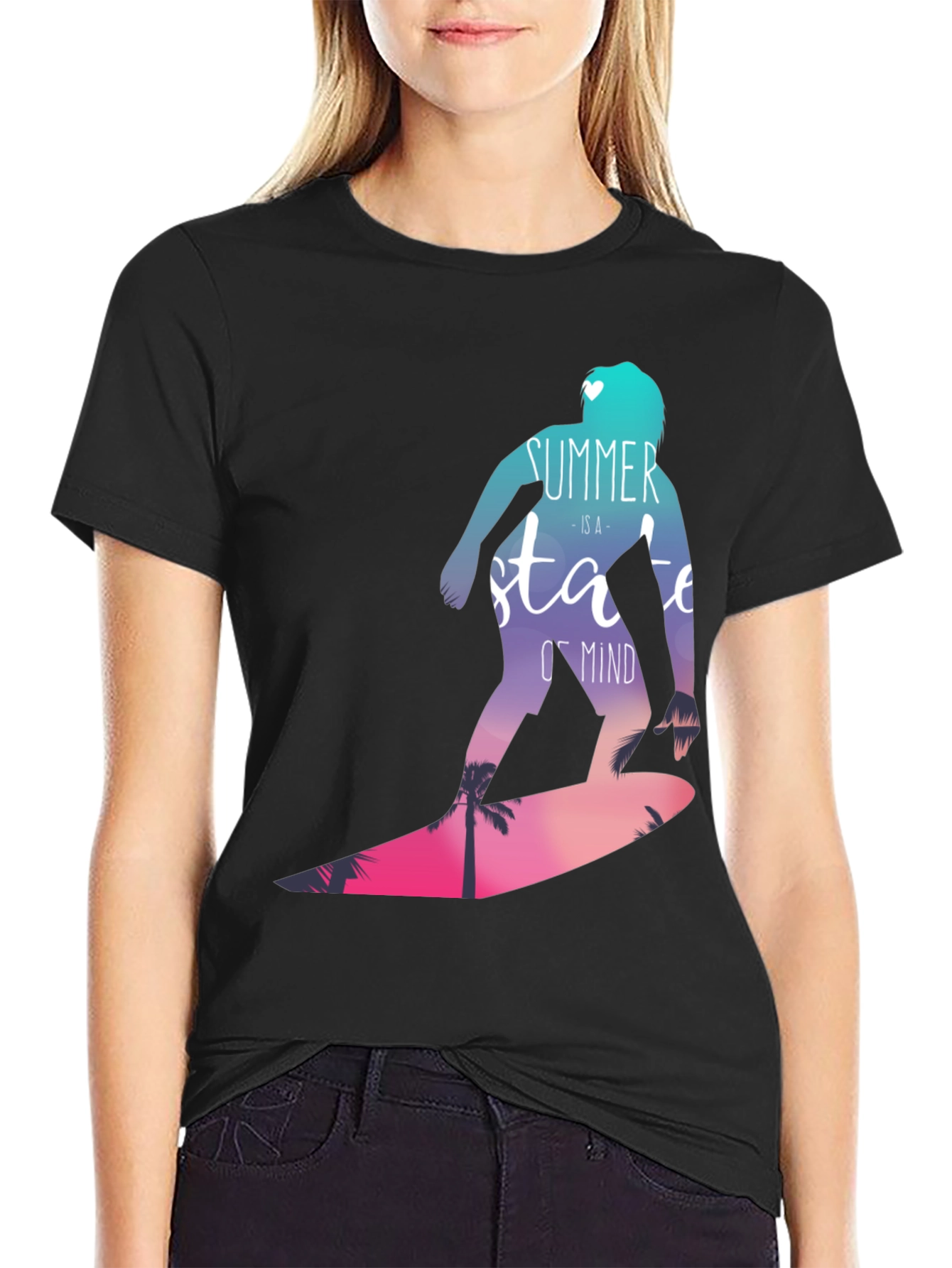 Summer State of Mind Graphic Tee - Black