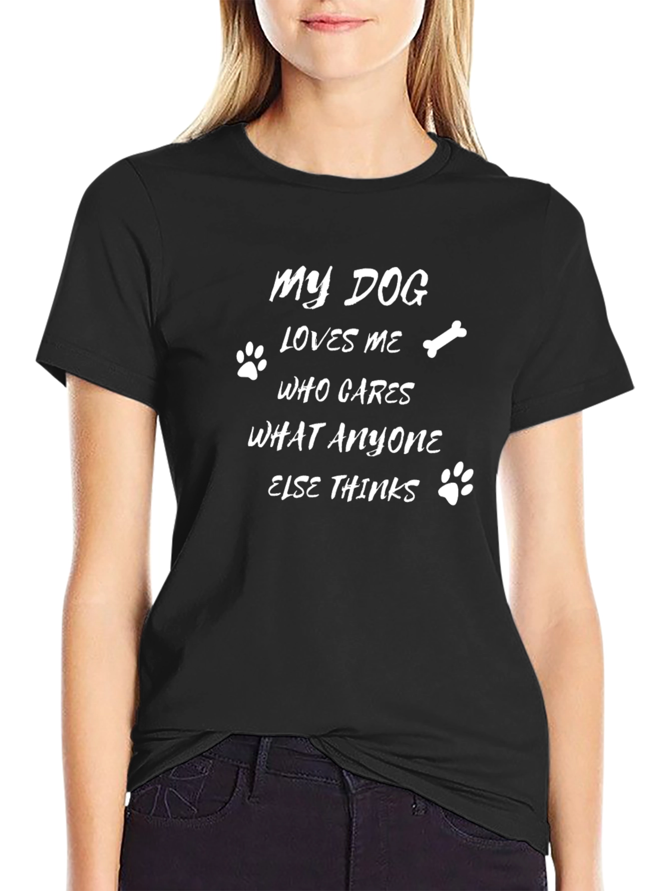 Dog Lover Tee: My Dog Loves Me Slogan T-Shirt