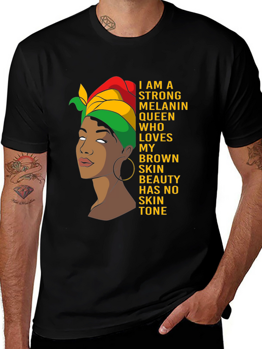 Melanin Queen Graphic T-Shirt - Strong Brown Skin Beauty Tee