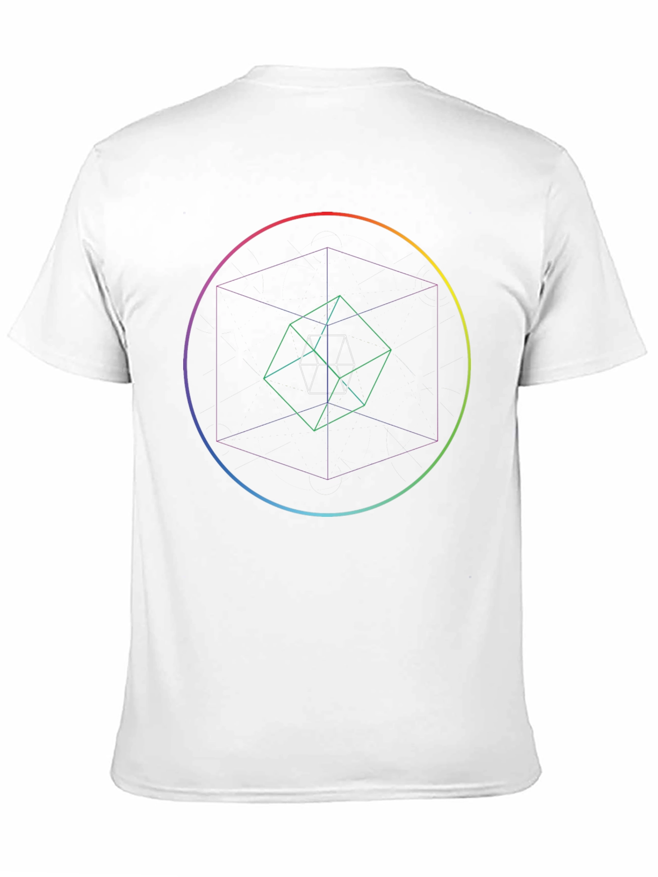 Geometric Cube Print Black T-Shirt