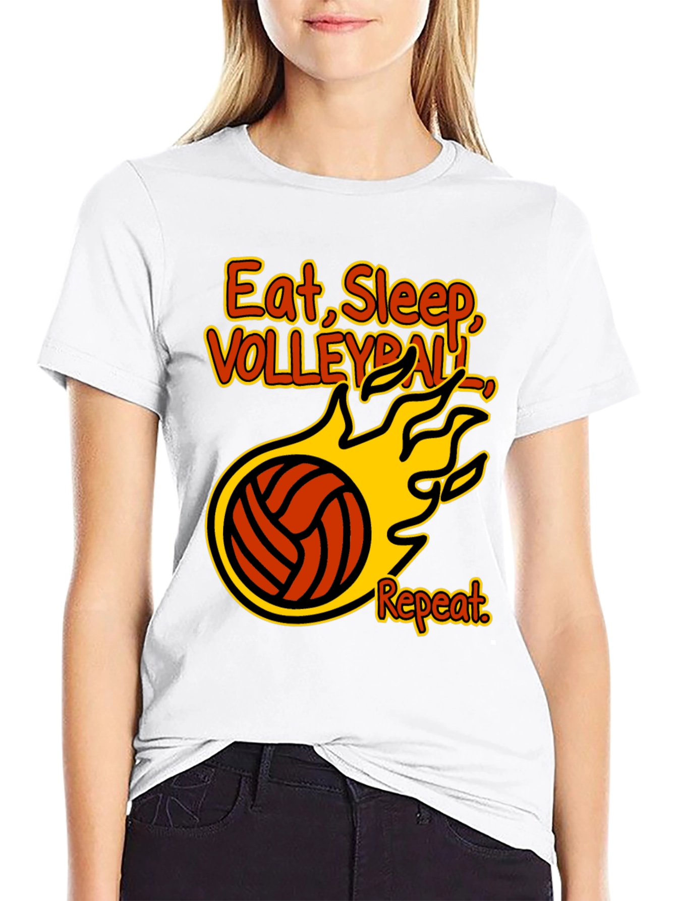 Eat Sleep Volleyball Repeat Graphic Tee