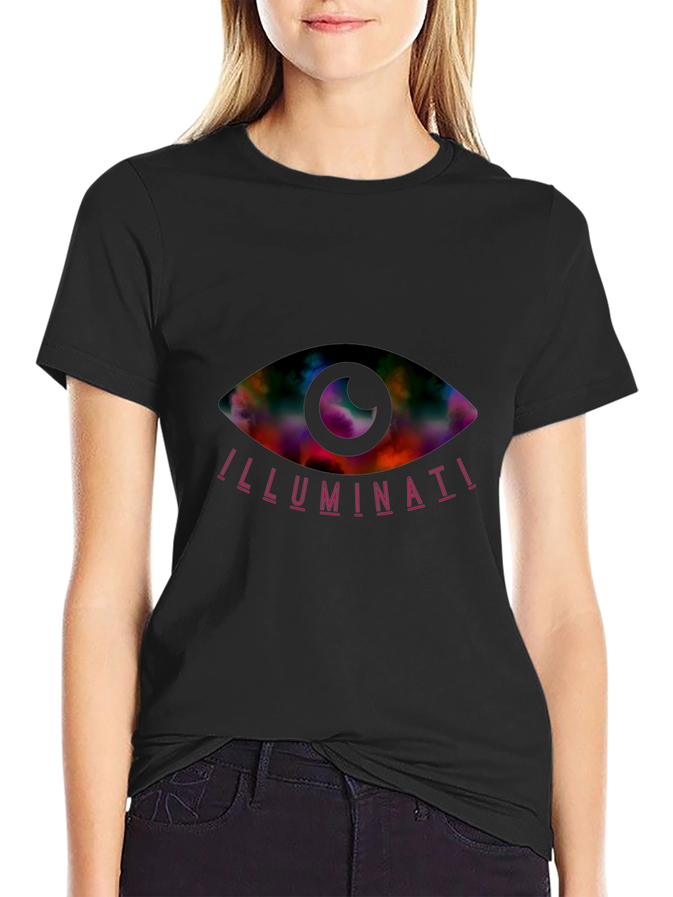 Illuminati Eye Graphic Tee - Mens Black T-Shirt