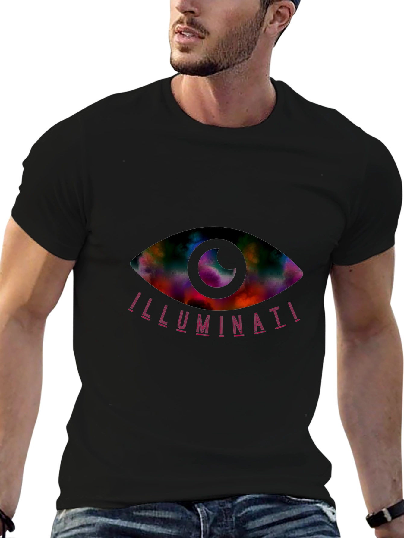 Illuminati Eye Graphic Tee - Mens Black T-Shirt
