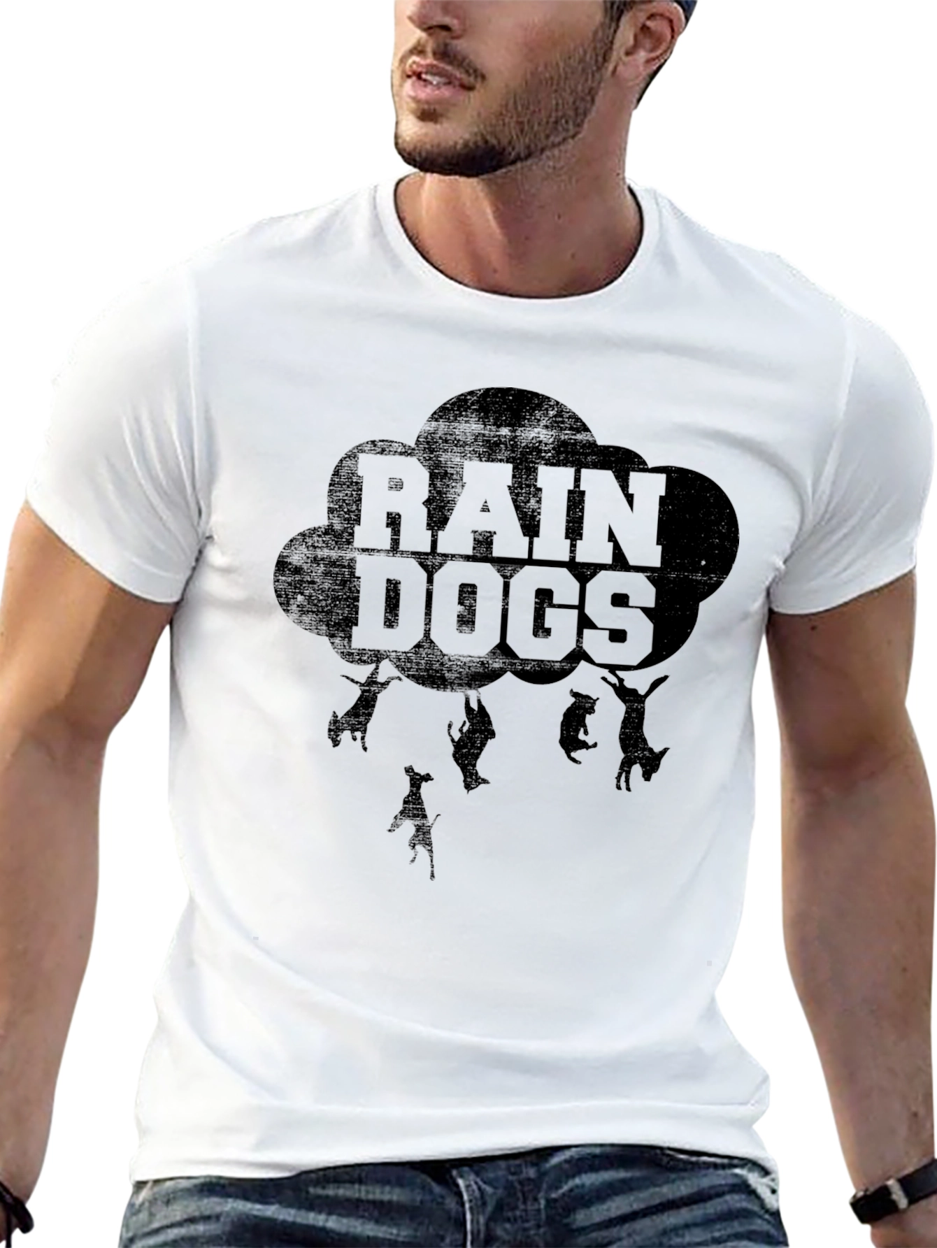 Rain Dogs Graphic Tee - Black Cotton T-Shirt