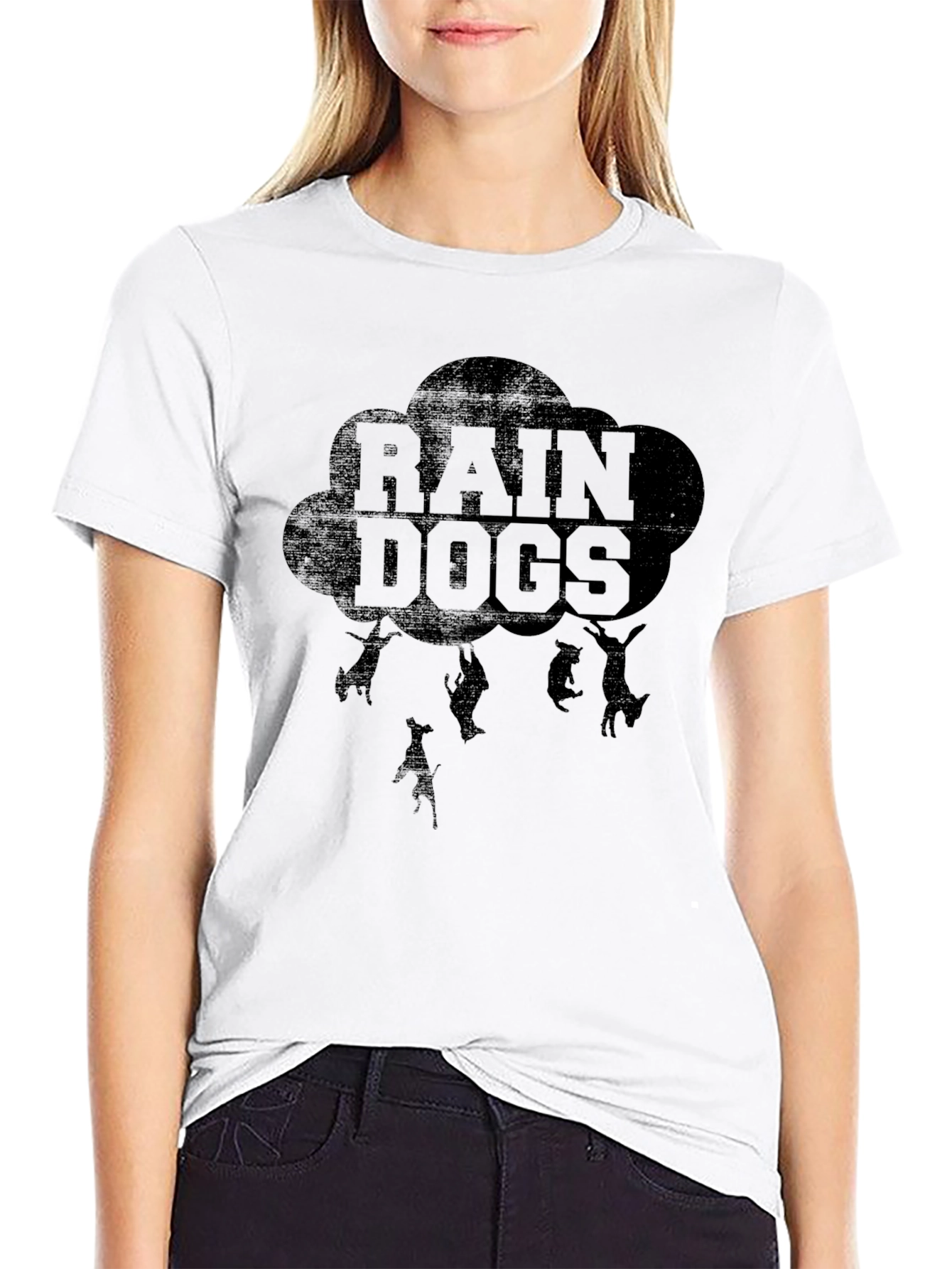 Rain Dogs Graphic Tee - Black Cotton T-Shirt