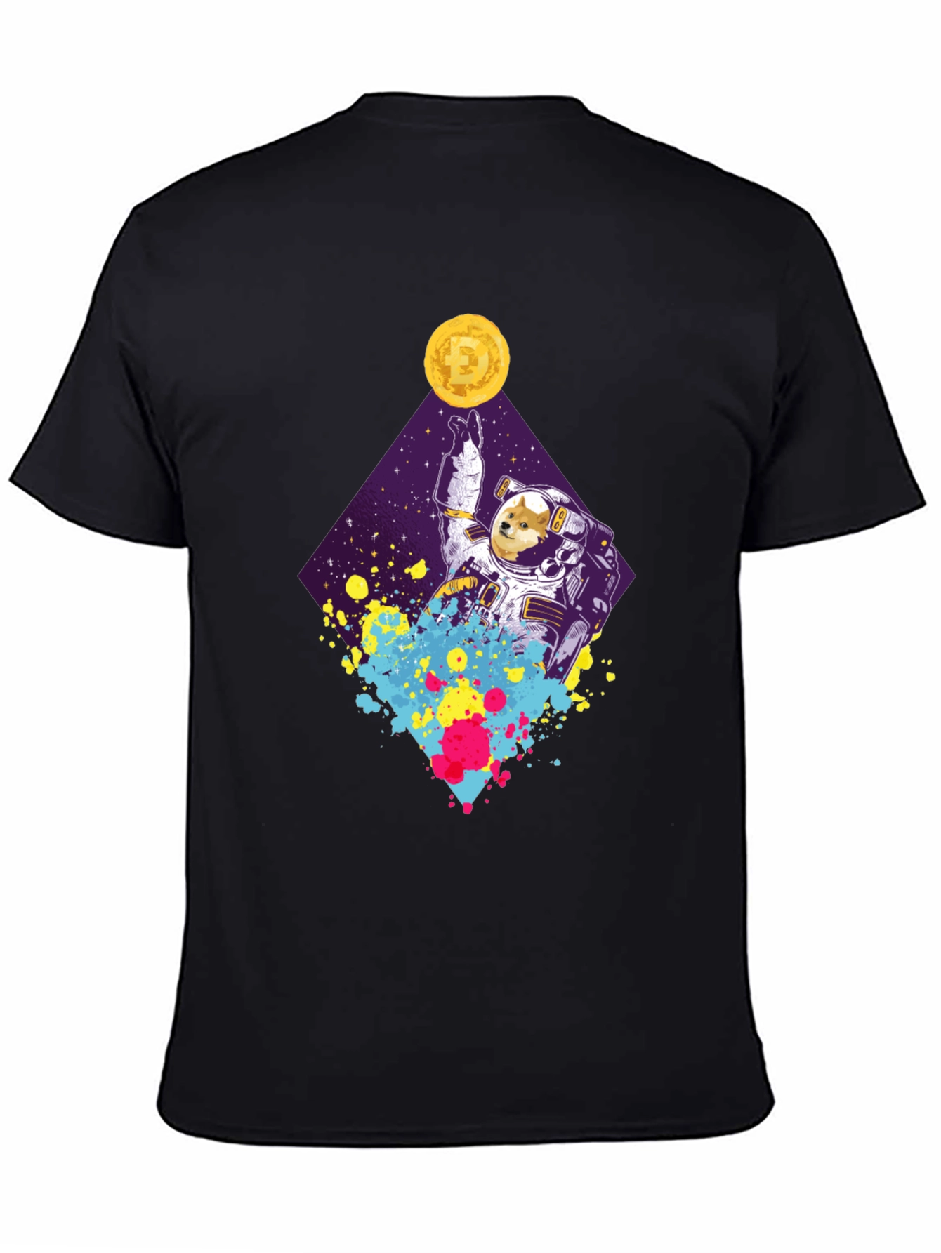 Dogecoin Astronaut Black T-Shirt