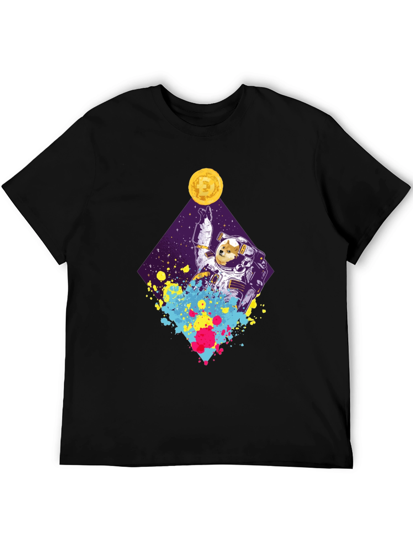 Dogecoin Astronaut Black T-Shirt