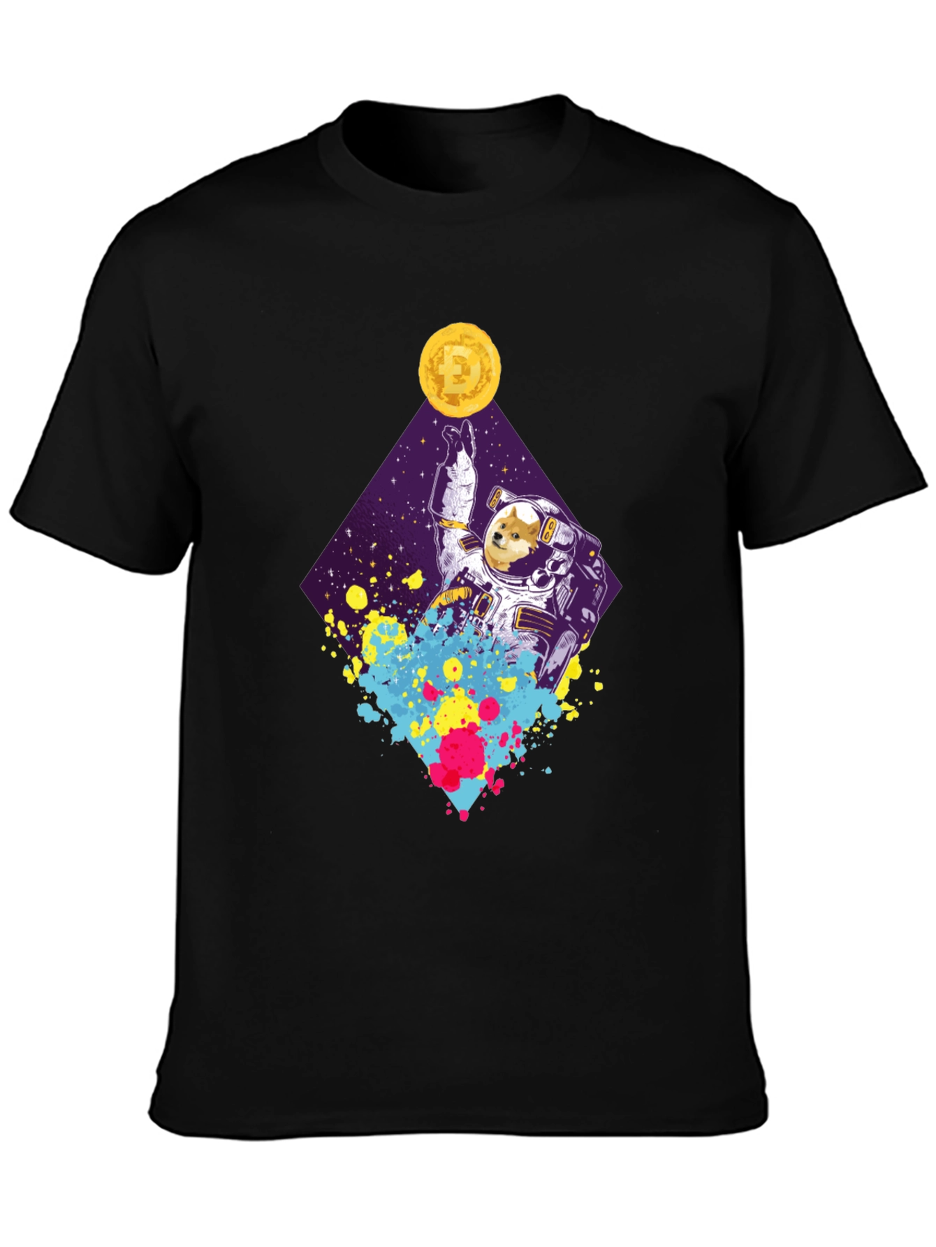Dogecoin Astronaut Black T-Shirt