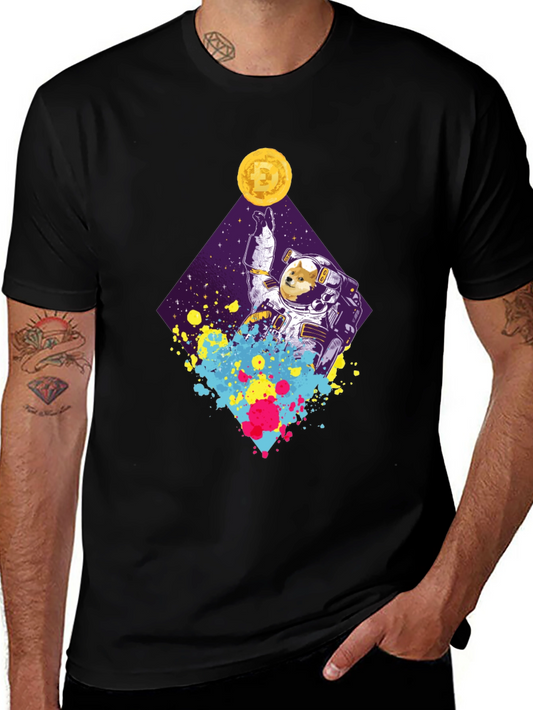 Dogecoin Astronaut Black T-Shirt