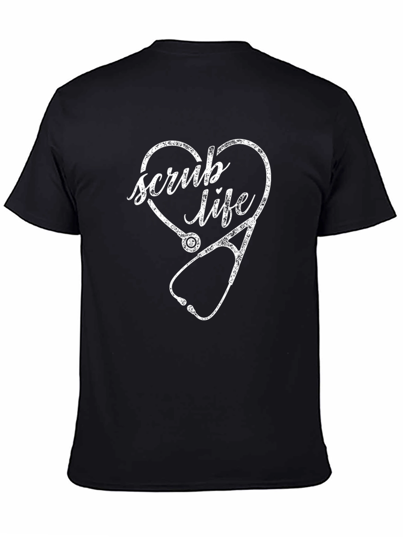 Scrub Life Heart Stethoscope Graphic T-Shirt
