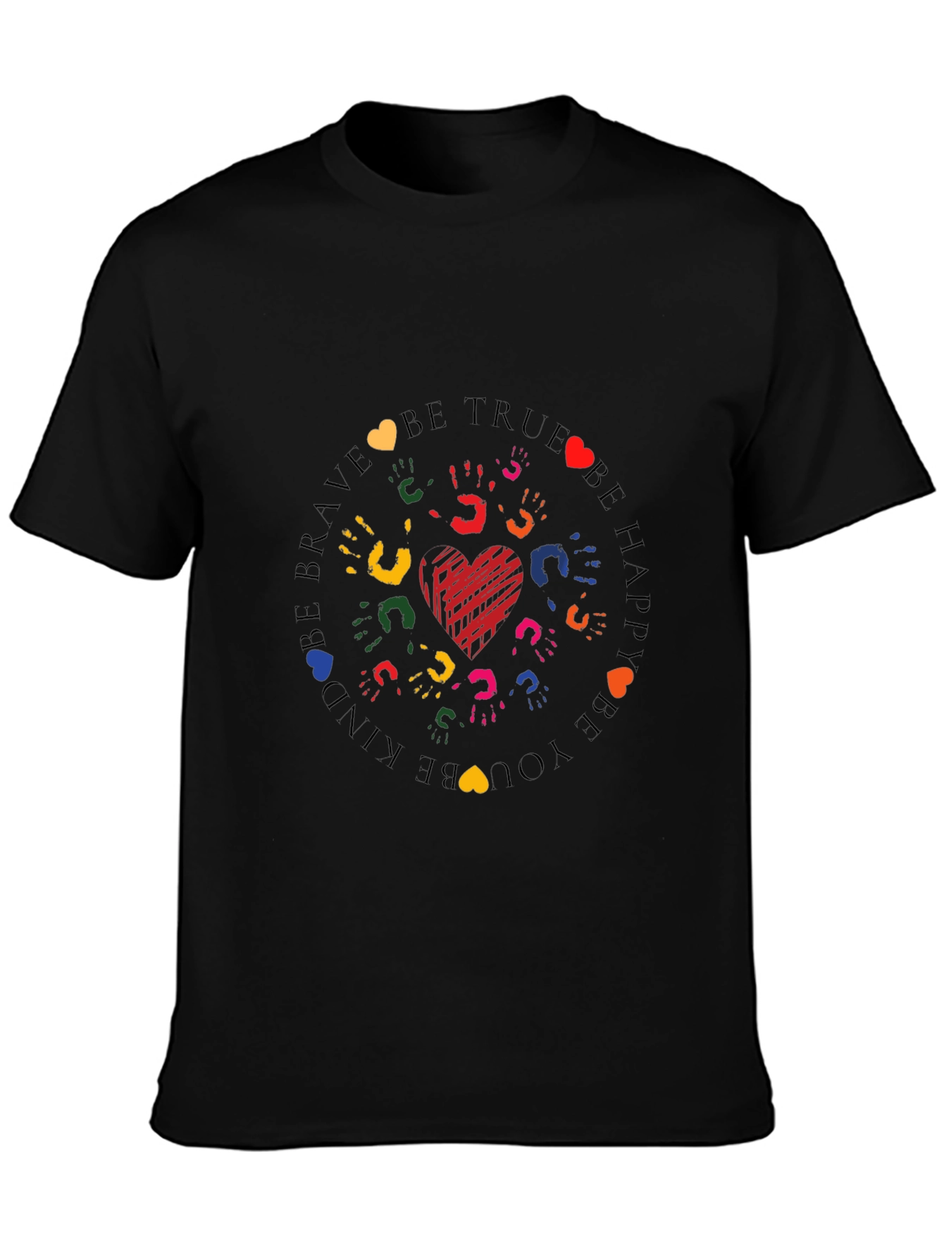 Heart Hands Graphic Crew Neck Tee