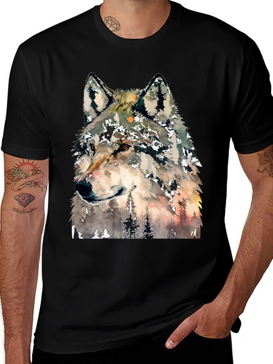 Wolf Graphic Print T-Shirt - Nature Inspired
