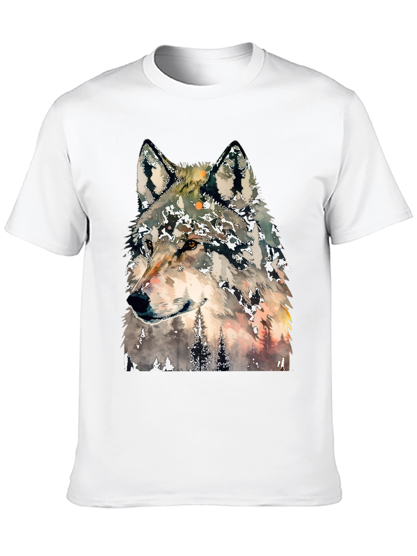 Wolf Graphic Print T-Shirt - Nature Inspired
