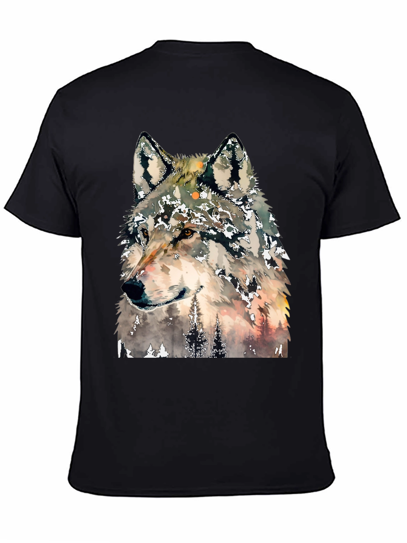 Wolf Graphic Print T-Shirt - Nature Inspired