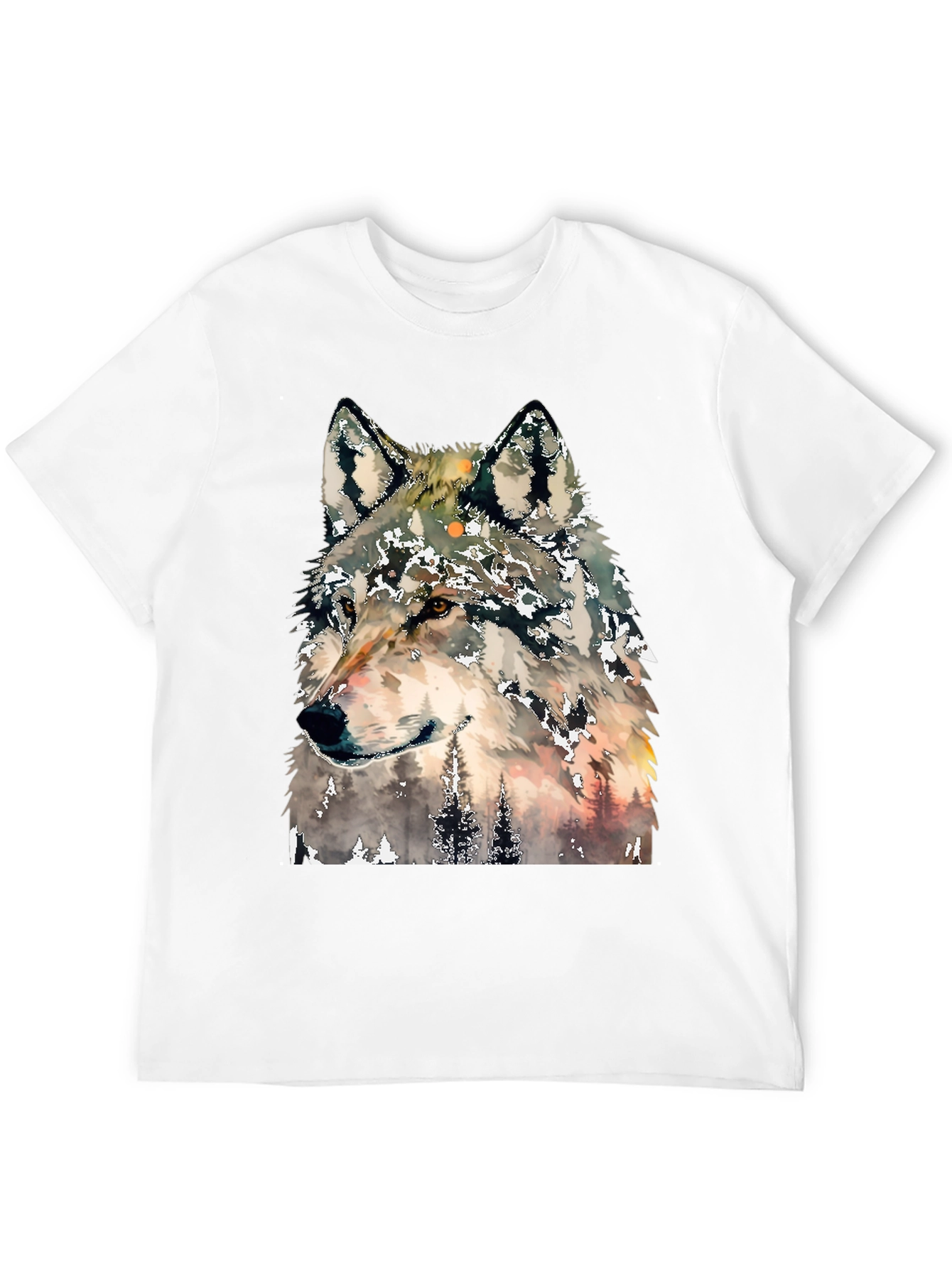 Wolf Graphic Print T-Shirt - Nature Inspired