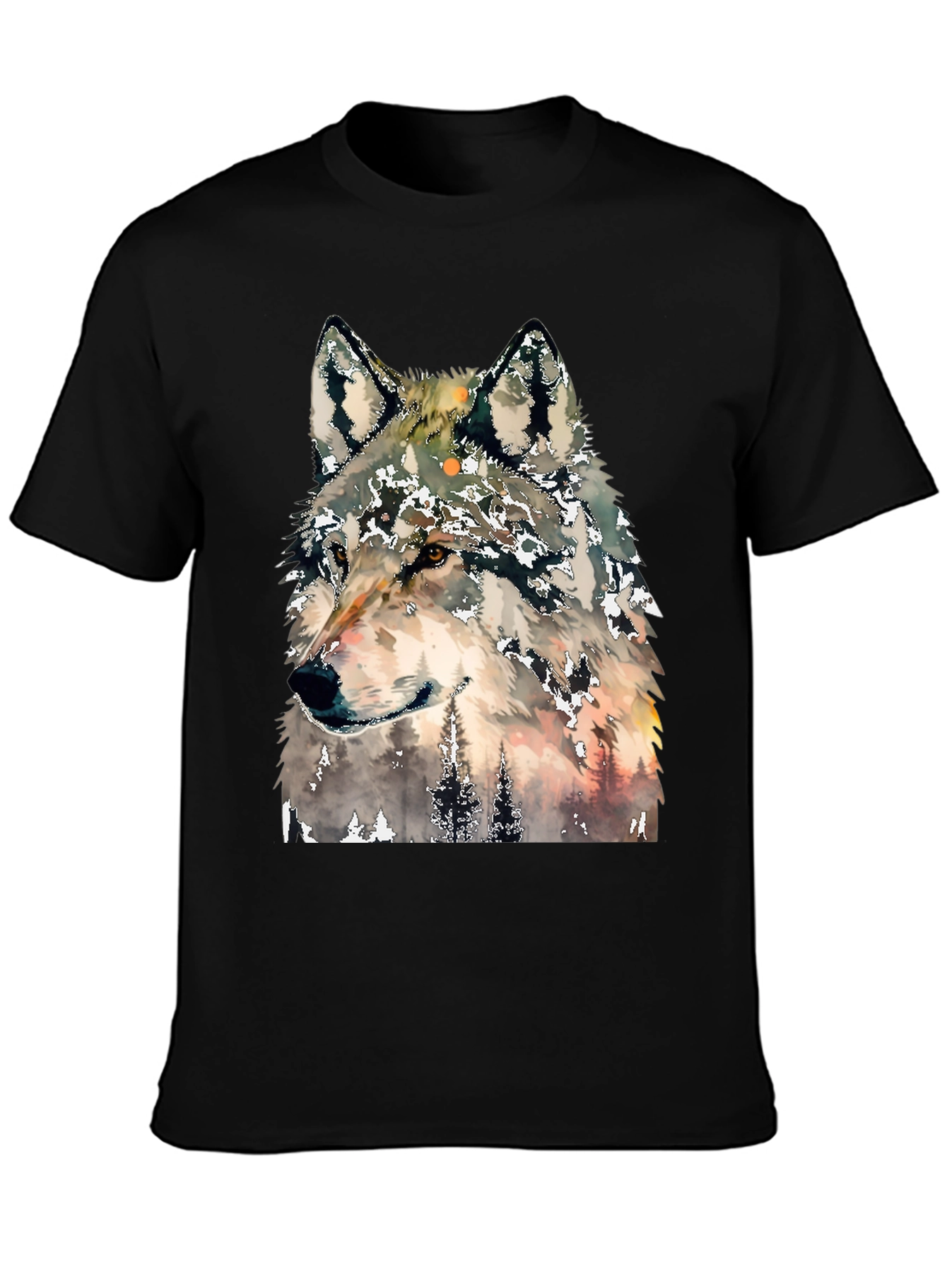 Wolf Graphic Print T-Shirt - Nature Inspired
