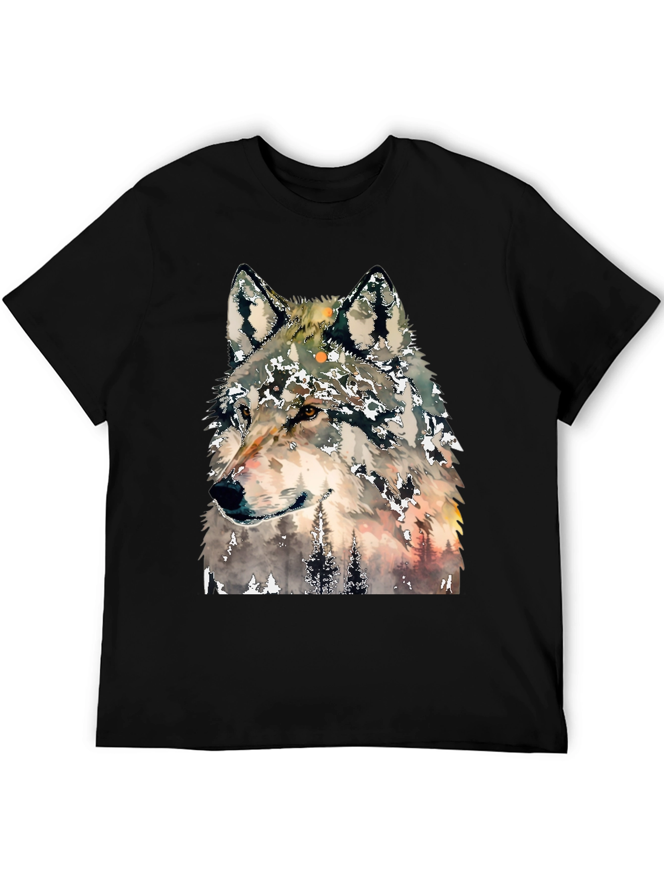 Wolf Graphic Print T-Shirt - Nature Inspired