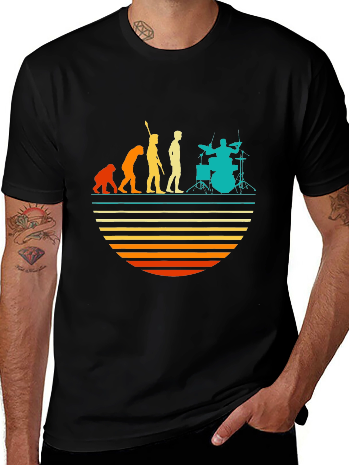 Evolution of Drummer Graphic T-Shirt