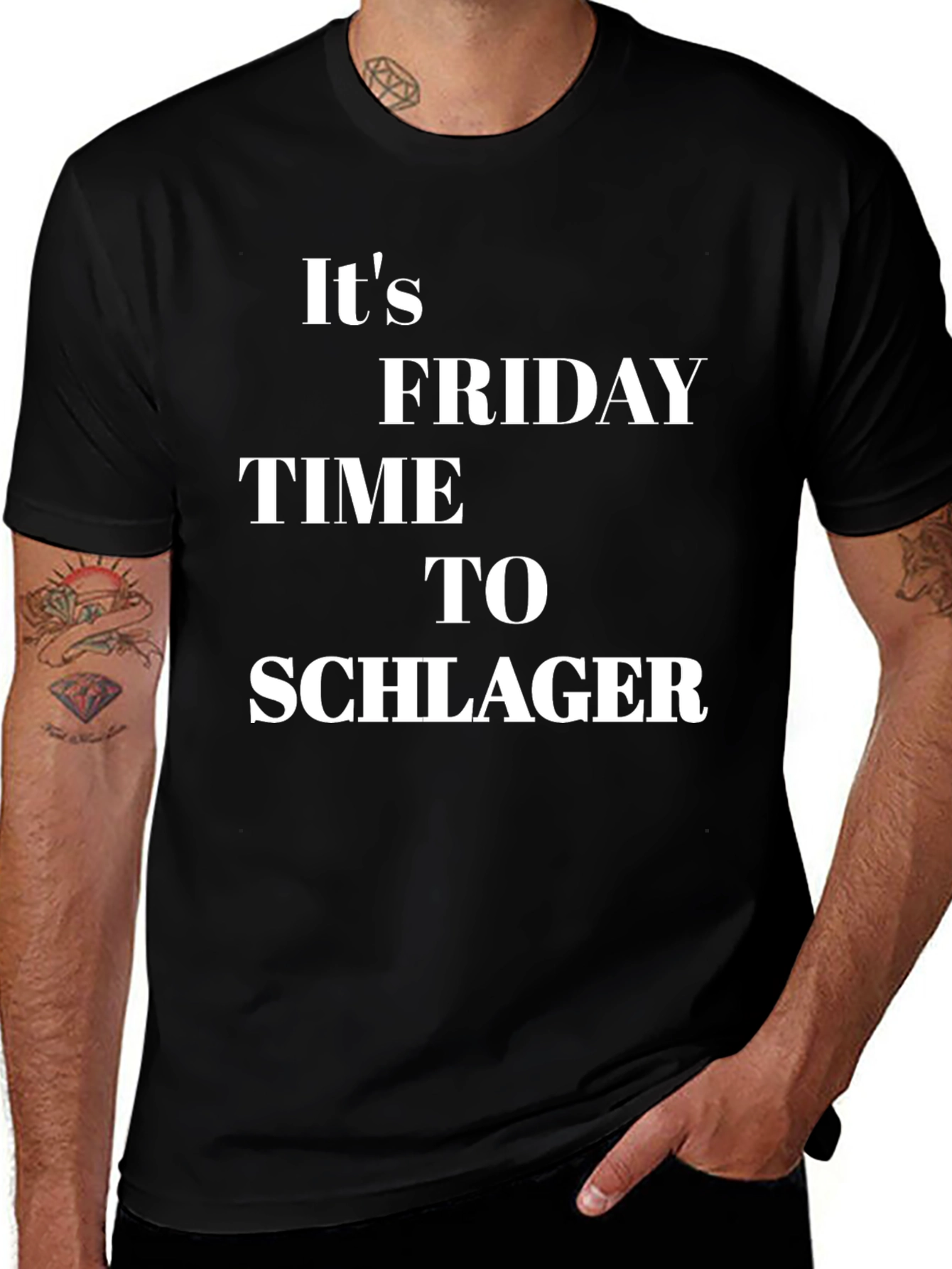 Its Friday Time To Schlager Black T-Shirt