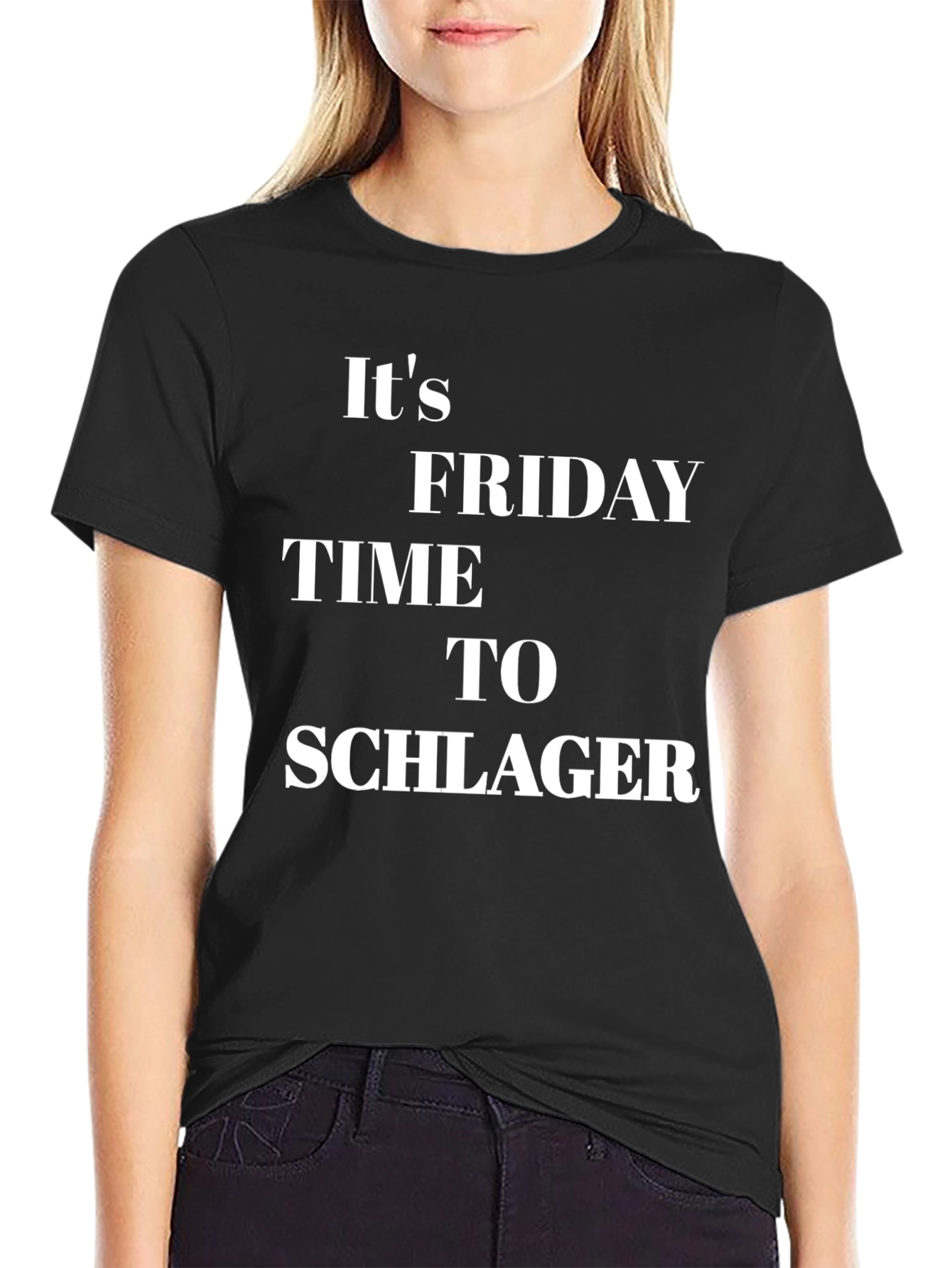 Its Friday Time To Schlager Black T-Shirt