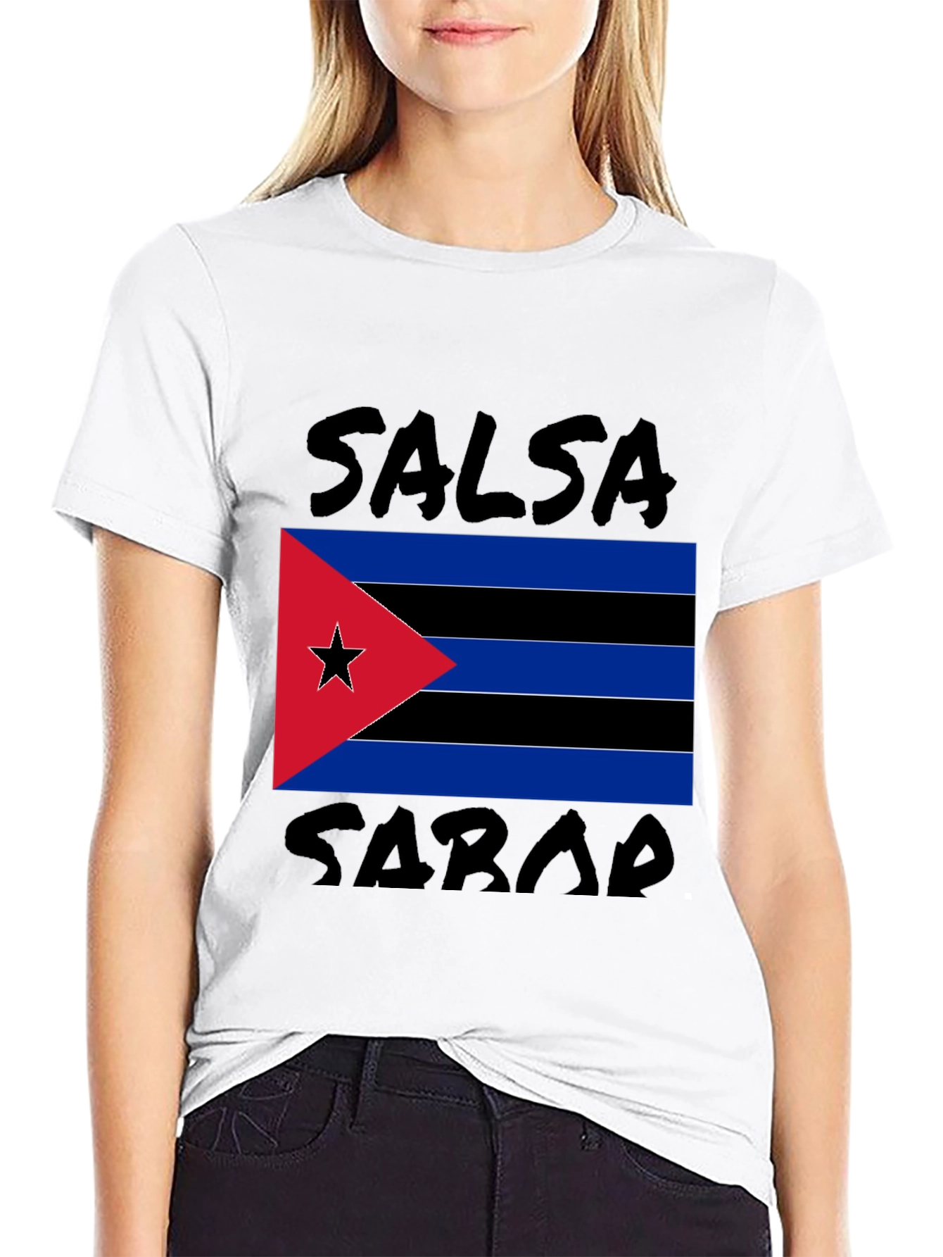 Salsa Sarab T-Shirt: Cuban Flag Design