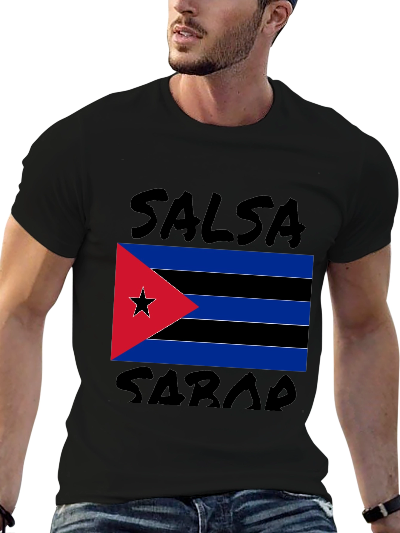 Salsa Sarab T-Shirt: Cuban Flag Design