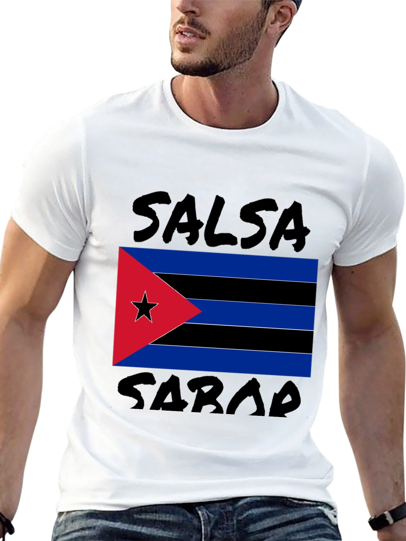 Salsa Sarab T-Shirt: Cuban Flag Design