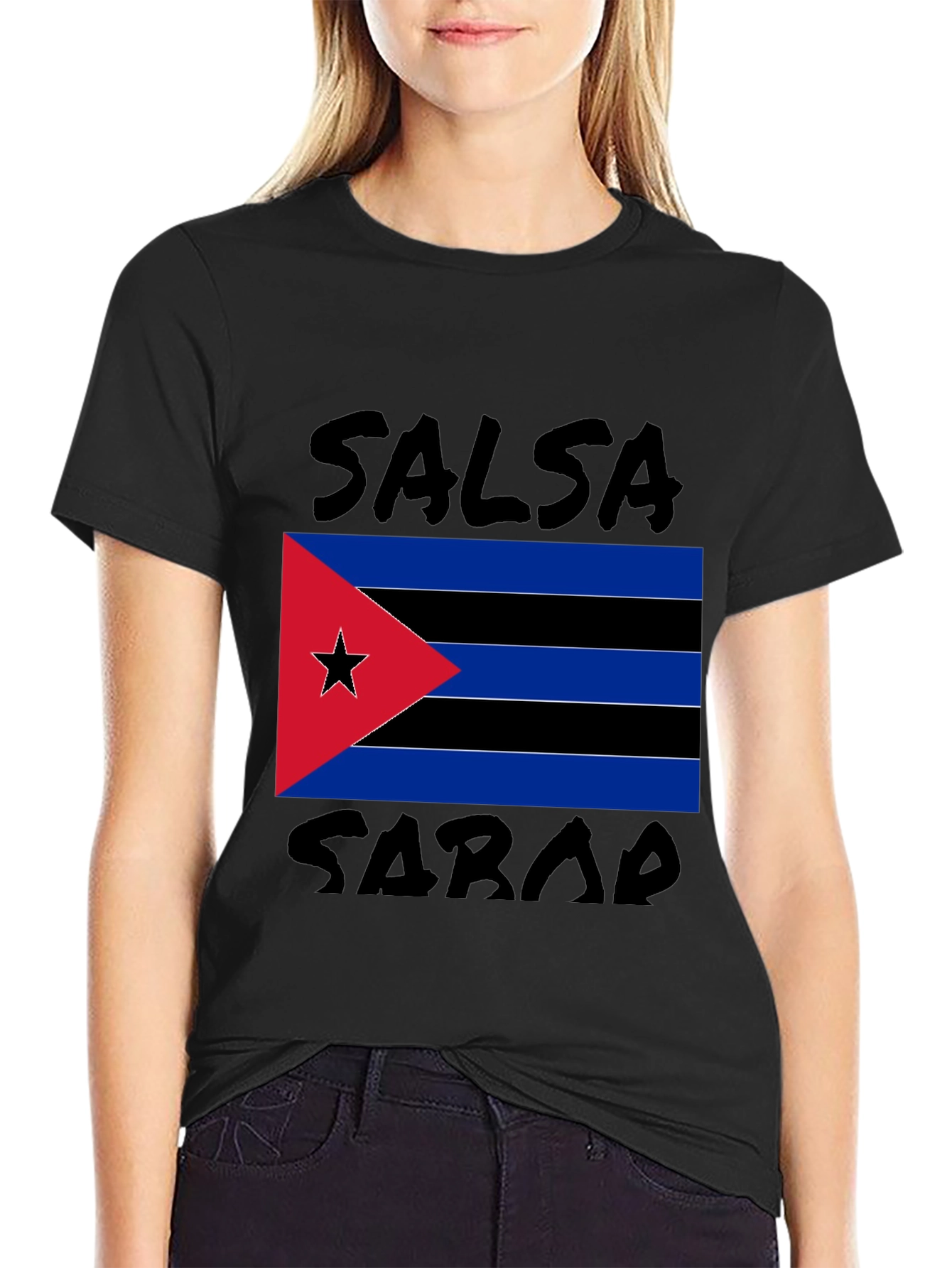 Salsa Sarab T-Shirt: Cuban Flag Design
