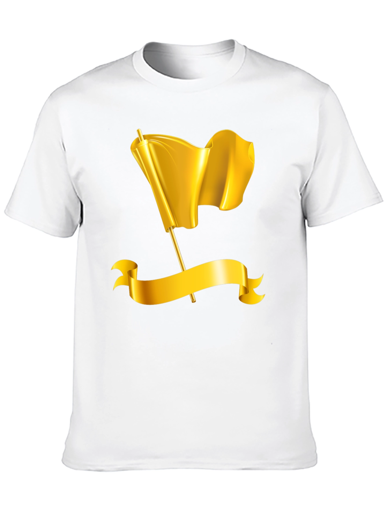 Gold Flag Graphic Tee - Premium Black T-Shirt